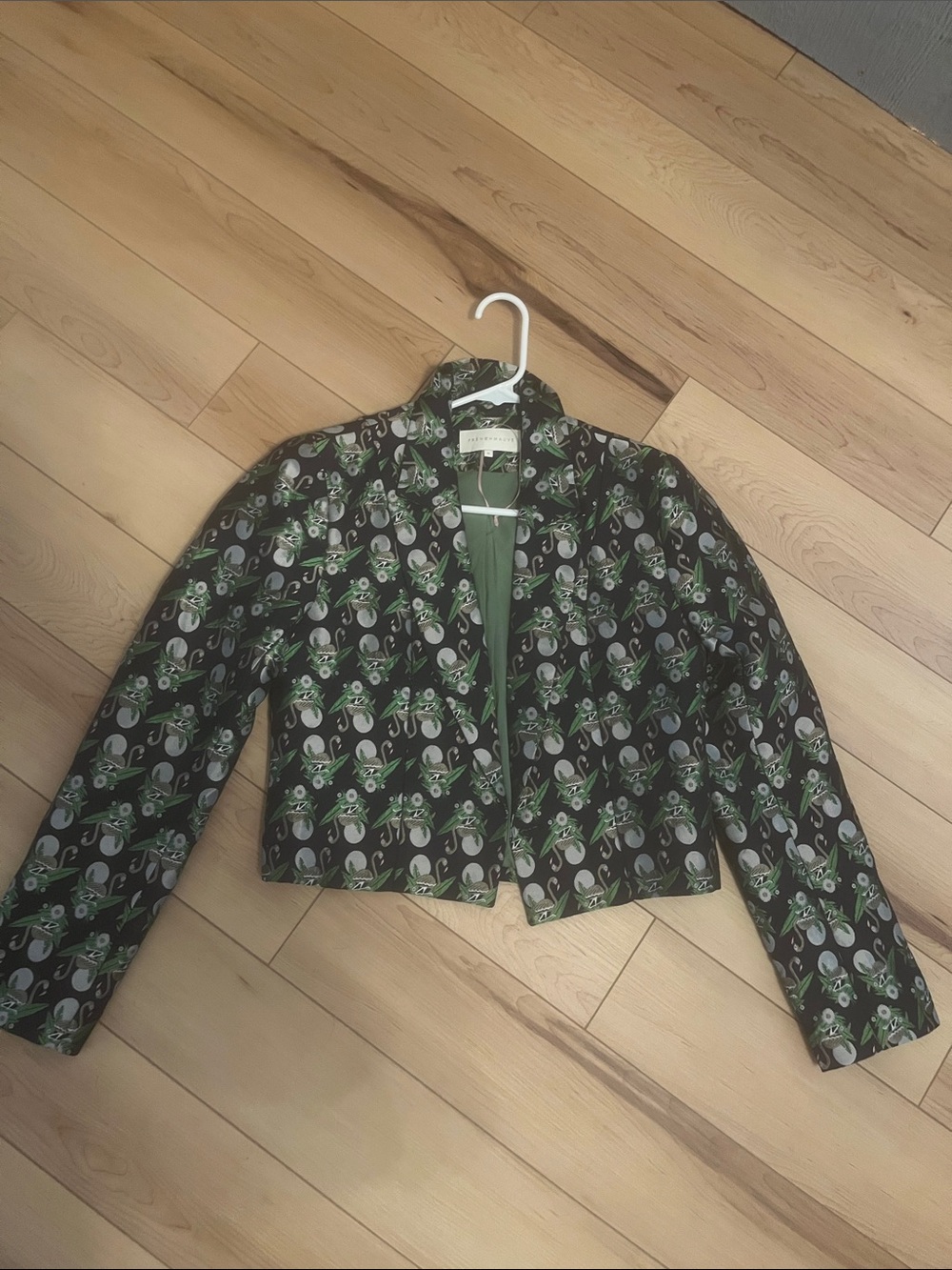 Women’s Navy & Green Printed Blazer